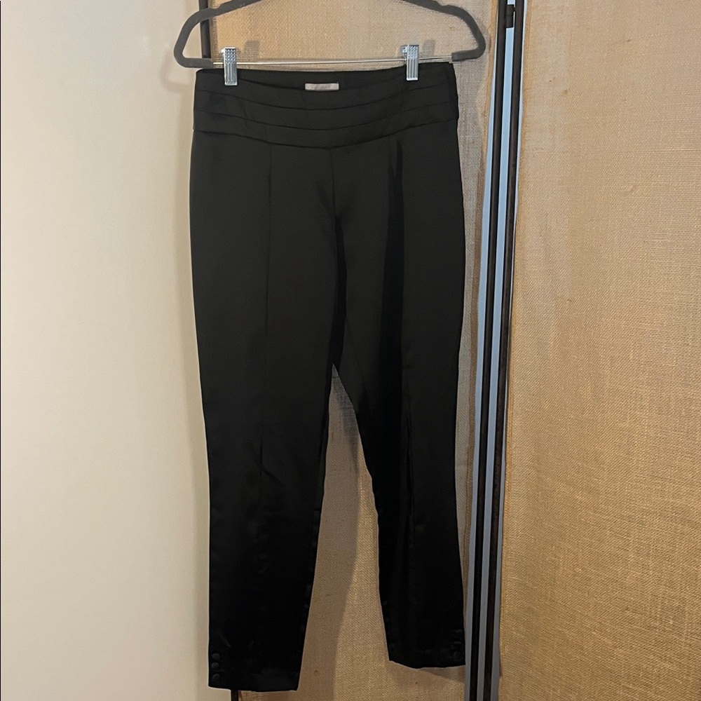 Black Slim Fit Satin Pants